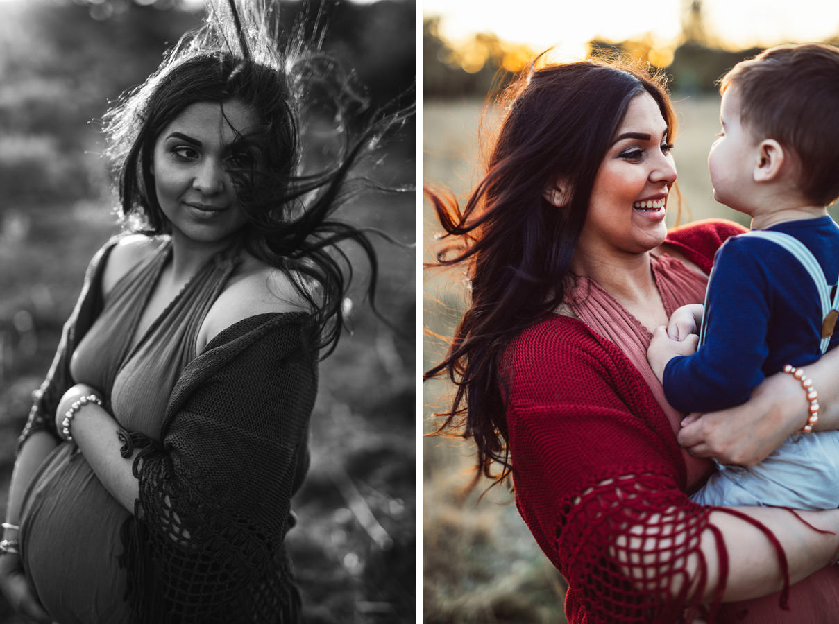 windy portrait sunset black and white colour older sibling