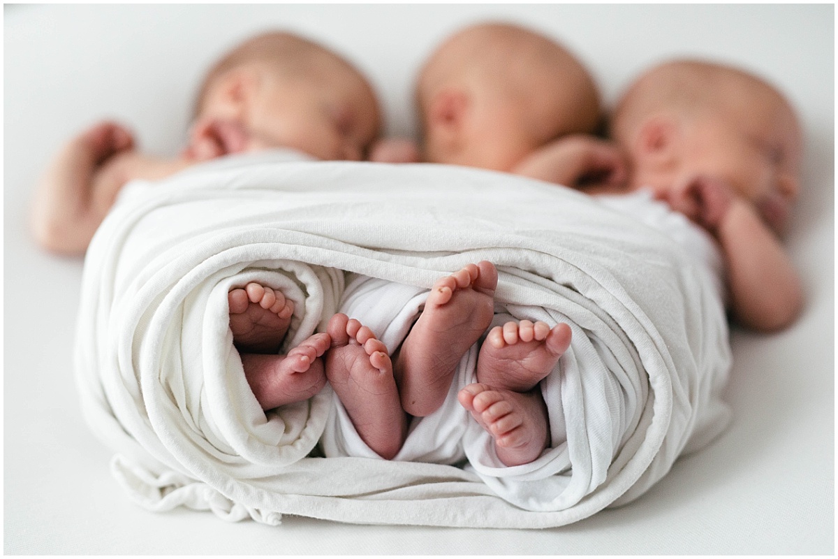 Triplet newborn photography