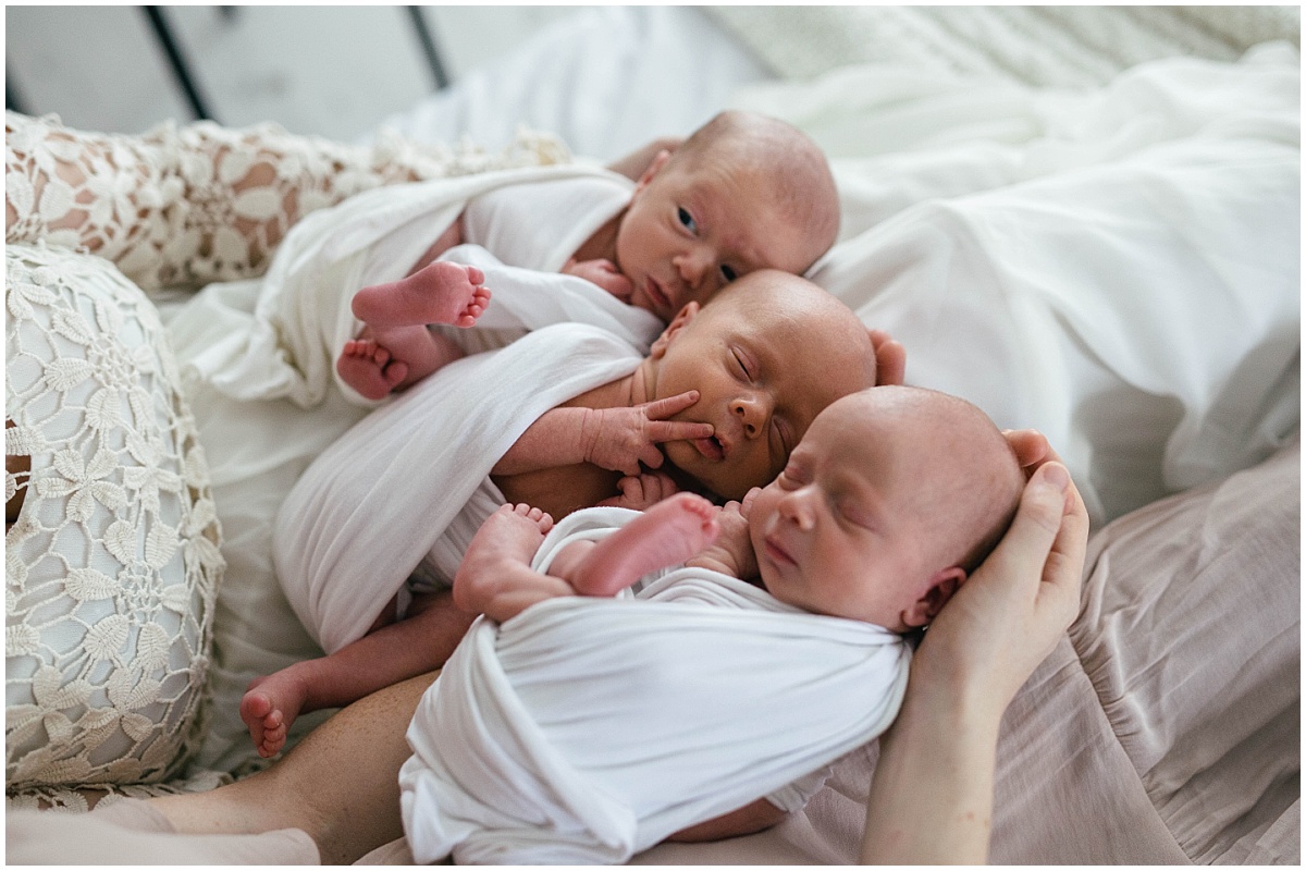 Triplet newborn photography