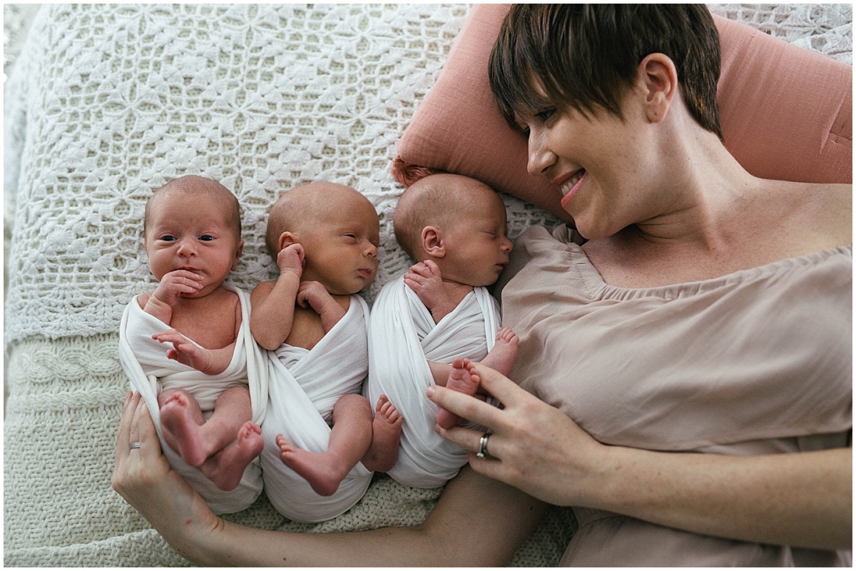 Triplet newborn photography