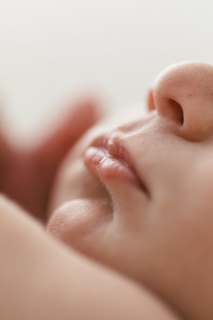 Close up details of baby Hampshire newborn photoshoot