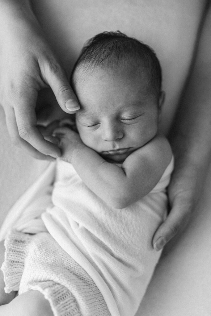 Natural newborn photography in Hampshire studio