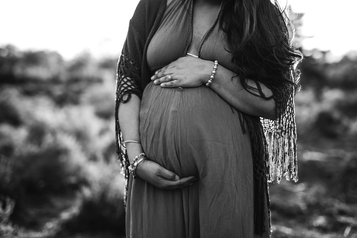 black and white close bump maternity pregnancy image 