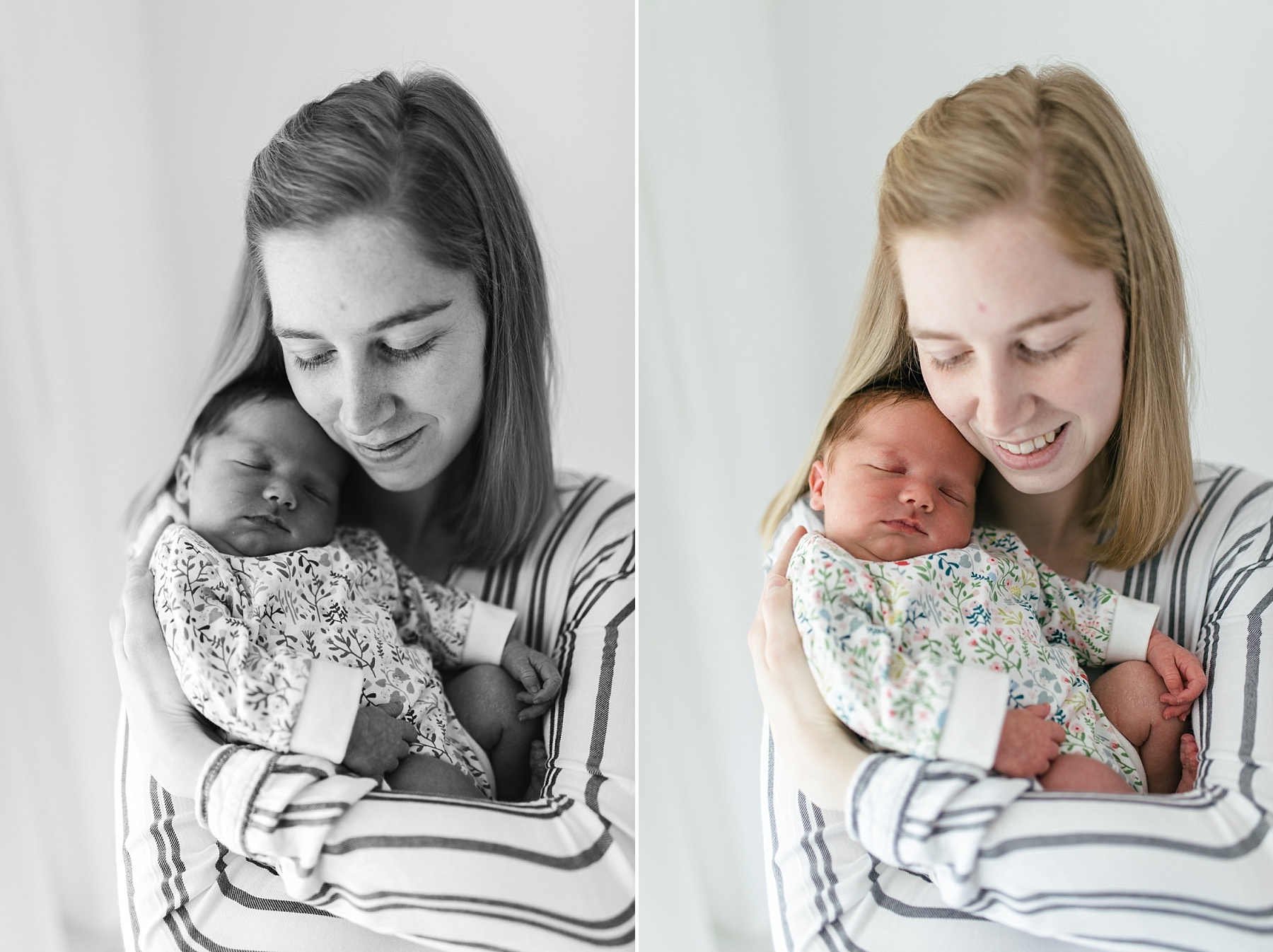mum holding kiss newborn baby spring photo studio photography