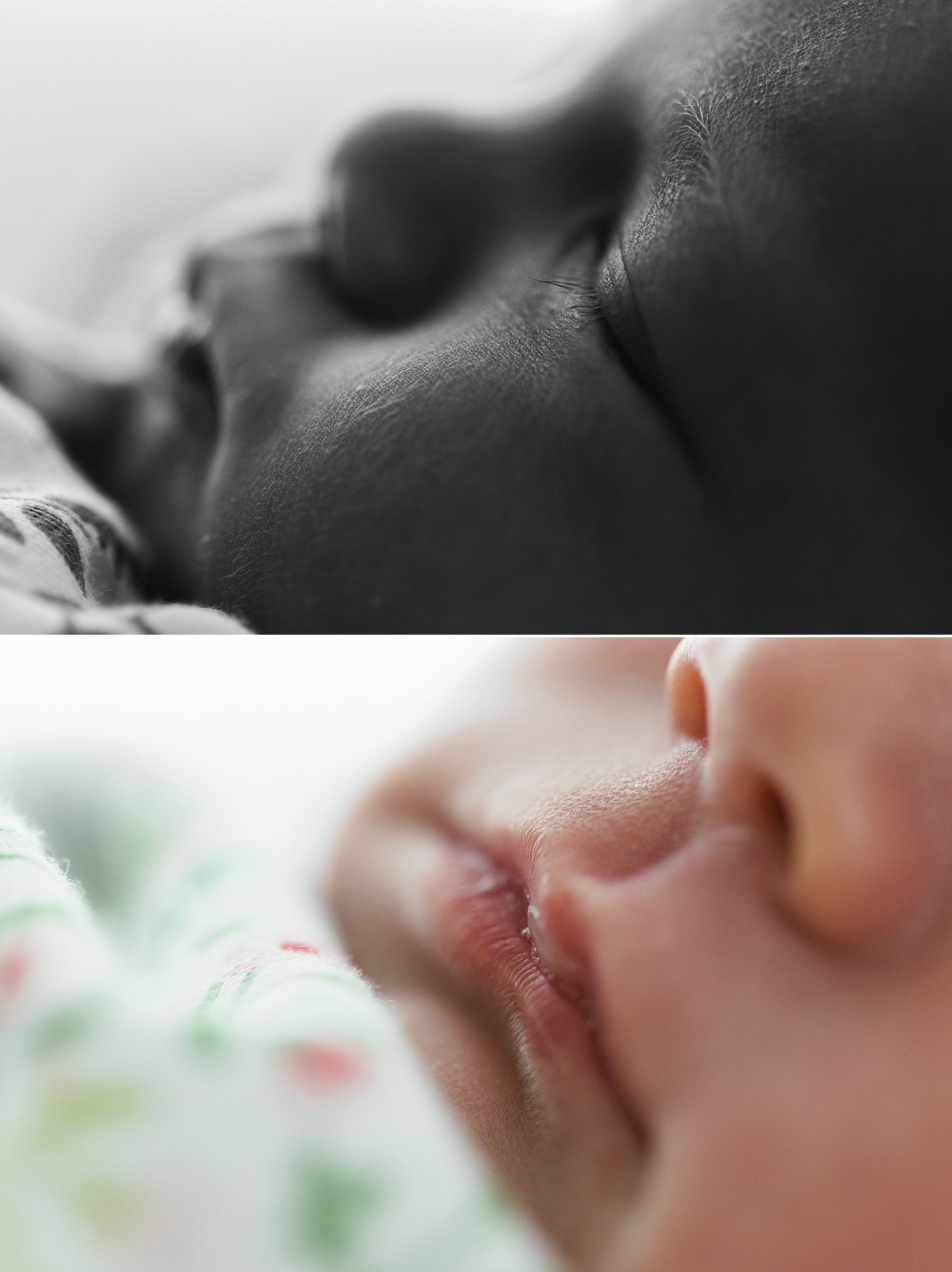 macro details newborn baby photoshoot in white studio natural photography
